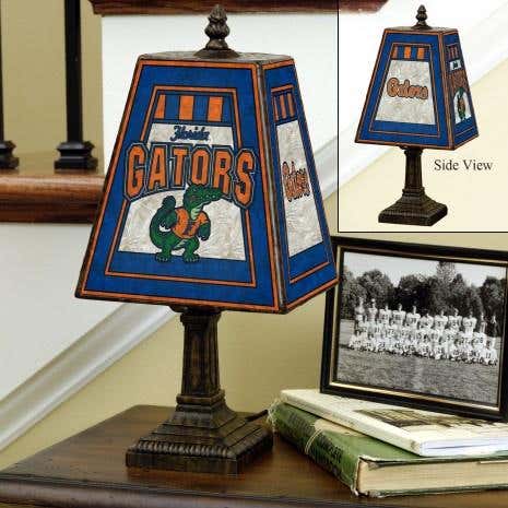 Used Florida Gators Art Glass Table Lamp