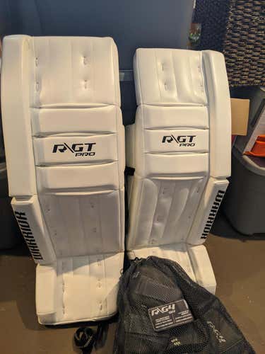 White New Senior 34" Warrior Rituall GT Pro Goalie Leg Pads Pro Stock