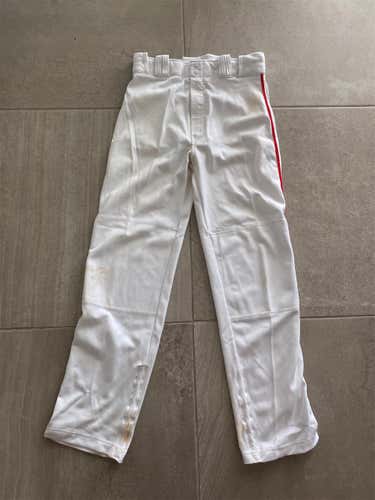 Used White With Red Piping Champro Men's Medium Baseball Pants