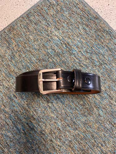 Used Leather Black Baseball Belt