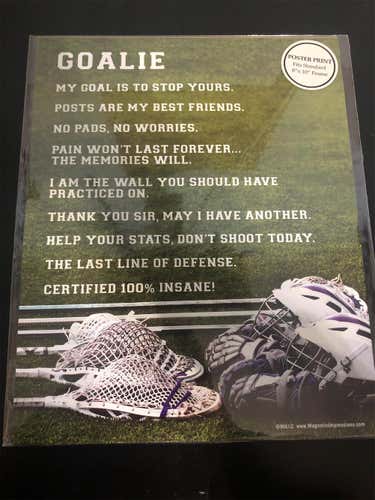 Lacrosse Goalie Poster