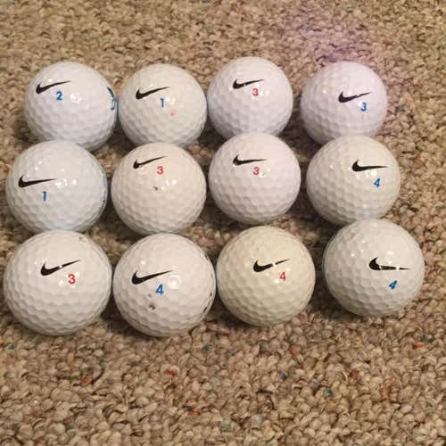 One Dozen Used Nike RZN Golf Balls