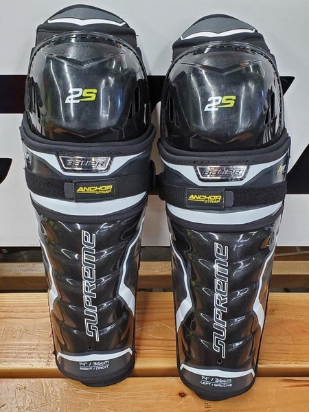 Used Bauer Supreme 2S Shin Guards Sr. 14" Mint Condition