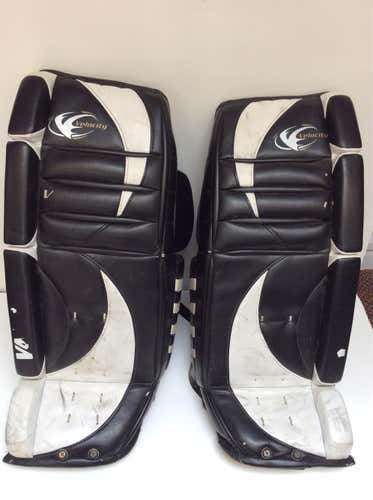 Black W/ White Used 31" Vaughn Velocity V2 7070 Goalie Leg Pads