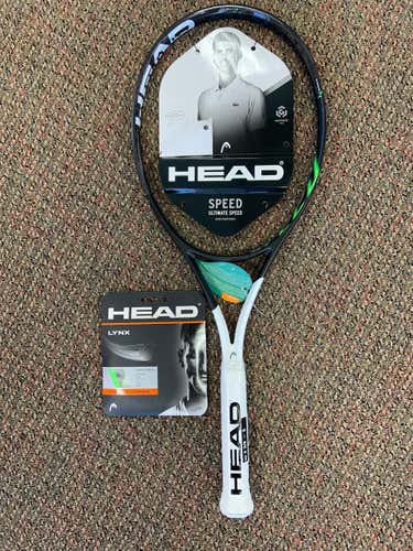 Head Graphene 360 Speed MP Lite 4 3/8 Grip Tennis Racquet. W/ Head Lynx String Pack