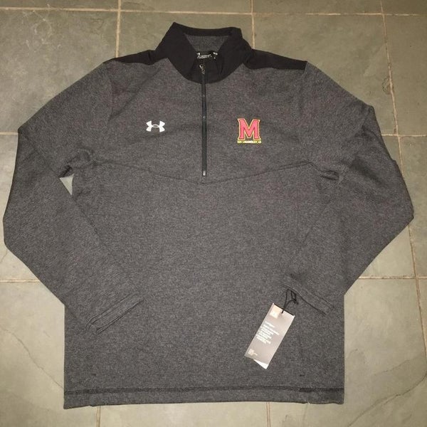 New Maryland Terps Under Armour 1/4 Zip Pullover Sweater MENS LARGE COLD GEAR