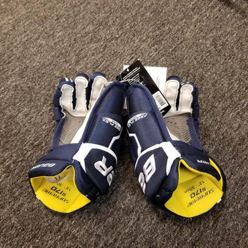Blue New Junior Bauer Supreme S170 Gloves 12"