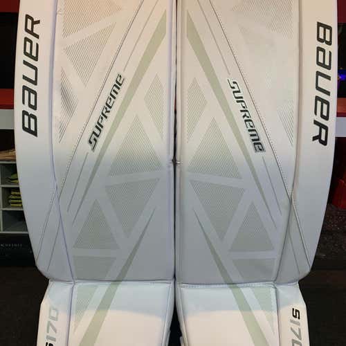 White New 34" Bauer Supreme S170  Goalie Leg Pads