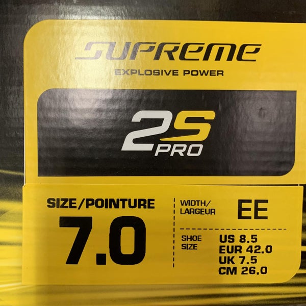 New Bauer Supreme 2S Pro EE (Extra Wide) Size 7 Hockey Skates