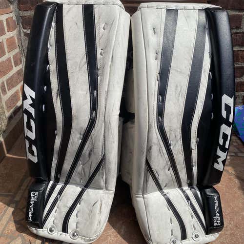 White Used 25" CCM Premier R1.5 Goalie Leg Pads
