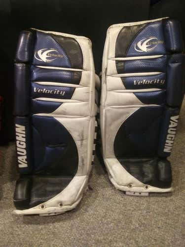 Blue / White  Used Junior 29" Vaughn 7000 Goalie Leg Pads