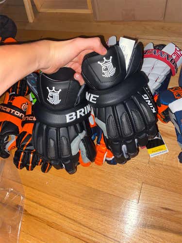 Black New Goalie Brine King Elite 13" Lacrosse Gloves