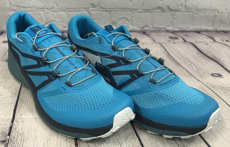 NEW Salomon Men Sense Ride 2 Trail Running Shoes Hawaiian Ocean Blue Size 8