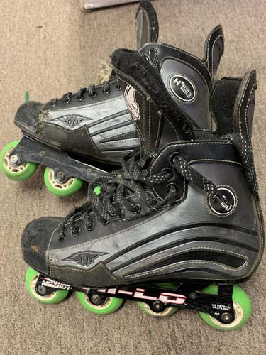 Mission Helium HE150 Hockey Inline Skates, Black/Grey, Mens Size 10, Used Good Condition
