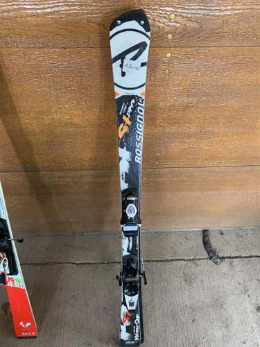 Used  Rossignol Hero FIS SL Pro 132 Cm 9 M Radius. With Rossignol Jr Bindings.
