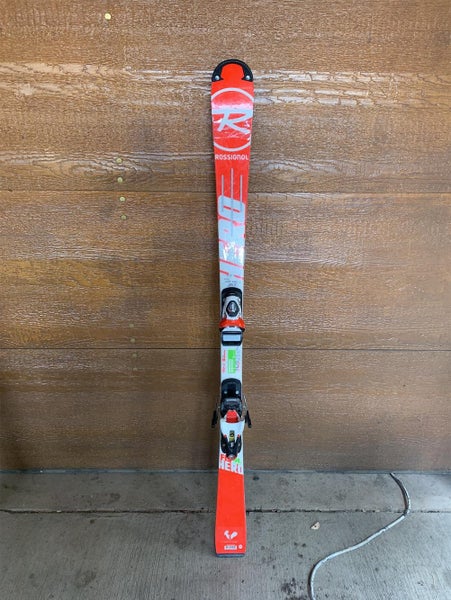 Used Racing Hero FIS SL Pro With Bindings Max Din 10 . 146 Cm 11 Meter Radius. Has Some Damage