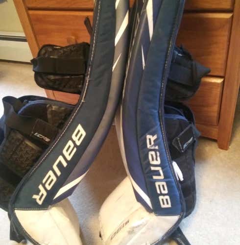 Blue Used 32" Bauer S190 Pro Stock Goalie Leg Pads