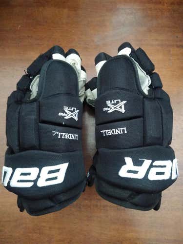 Esa Lindell Dallas Stars Black Used Senior Bauer Vapor 1X Pro Lite Gloves 14" Pro Stock