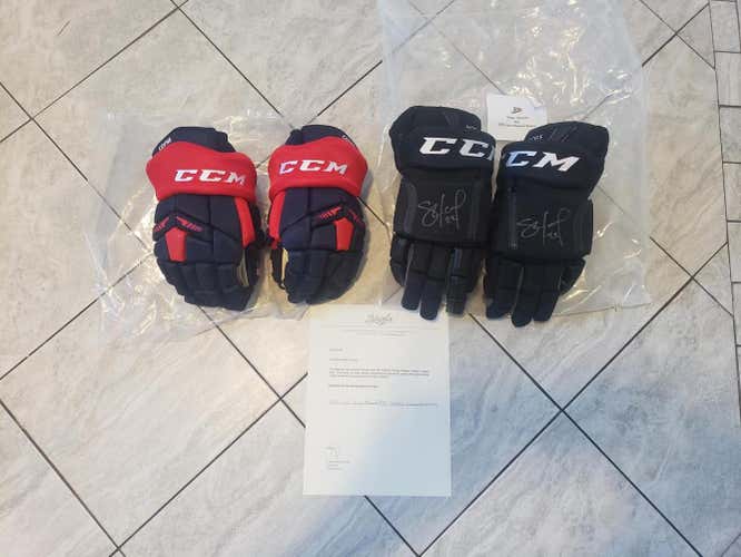 @tlindberg CCM HGTK 13" Coyne, CCM HG12 game worn Horcoff 15"