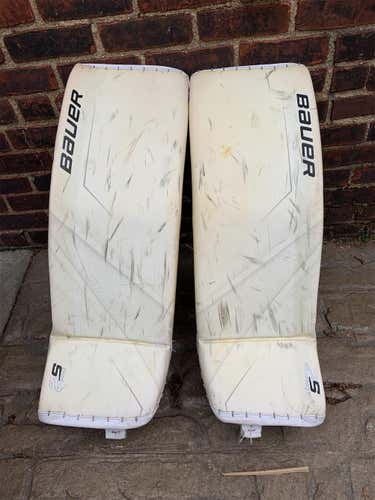 White Used 34" Bauer Supreme 2S Pro  Goalie Leg Pads