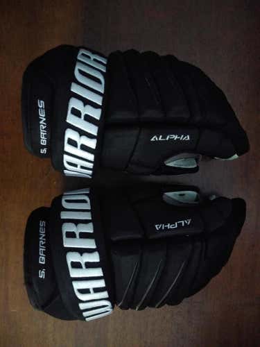 Stu Barnes Dallas Stars Black Used Senior Warrior Alpha Pro Gloves 14" Pro Stock coaching gloves