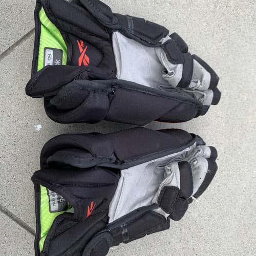 Black Used Reebok 11K 14" Pro Stock Gloves