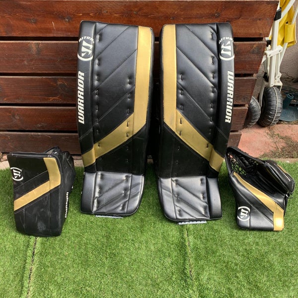 Black and Gold Used Senior 33+1.5" Warrior Regular Ritual G4 Senior Goalie Full Set