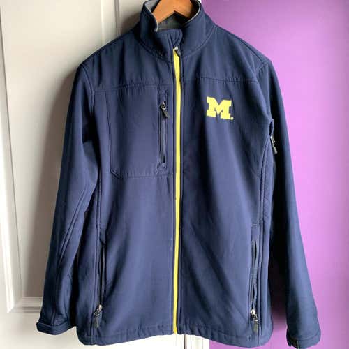NCAA Michigan Wolverines Jacket Adult Medium Navy Blue Yellow Big ACC SEC University Fleece