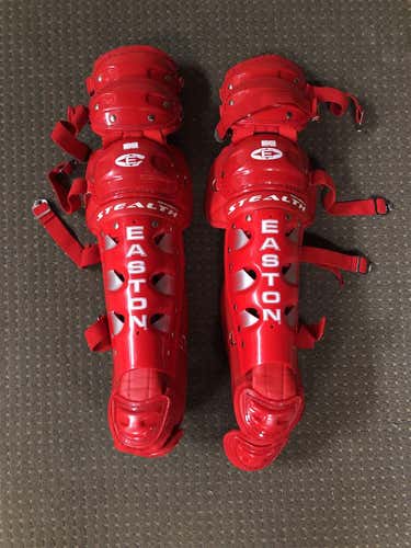Youth Red New Easton Catcher's Leg Guards