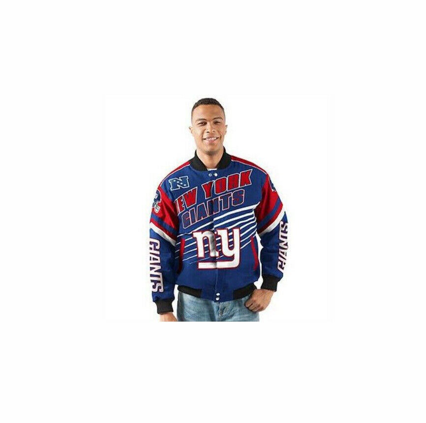 New York Giants Men's NFL Team Apparel Front Snap Embroidered Front  Snap Shirt