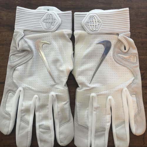 White New XL Nike Huarache Elite Batting Gloves