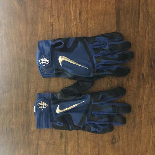 Blue Used XL Nike Huarache Elite Batting Gloves