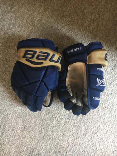 Blue Used Bauer Vapor 1X Pro 13" Pro Stock Gloves