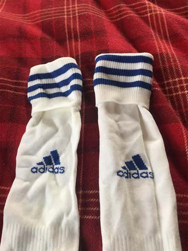 2 Pairs Of White Medium Adidas Soccer Socks