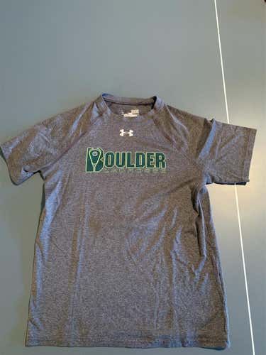Gray Youth Large Boulder Lacrosse Summer Select Under Armour Shirt