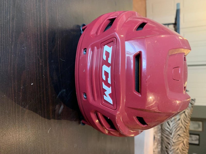 Used Maroon Medium CCM Tacks 710 Helmet Pro Stock