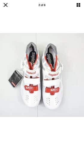 Suplest white Men's 11 (Women's 12)  Cycling Shoes  racing  - carbon sole