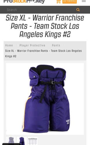 Purple Used XL Warrior Franchise Pro Stock Hockey Pants