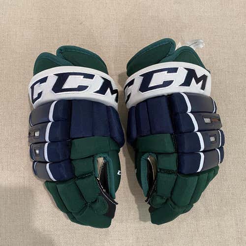 Green Used CCM HG4PC 14" Hartford Whalers /Carolina Hurricanes Pro Stock Gloves