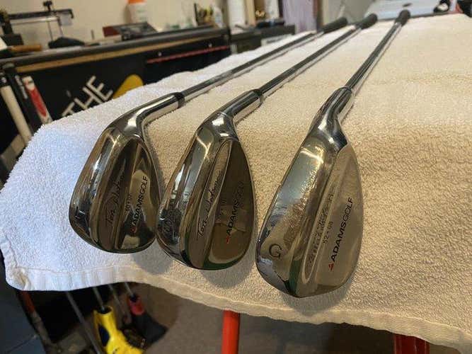 3 Used Men's Adams Right Handed Tom Watson Wedges 52*, 56*, 60*, Wedge Flex.