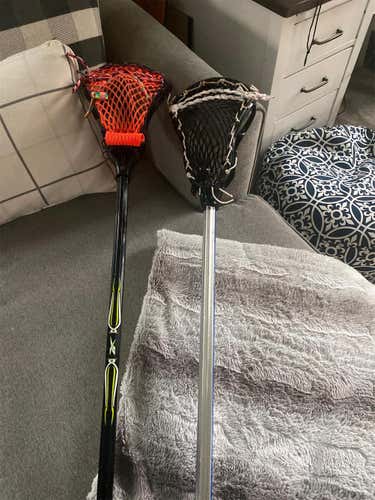 Lot Of 2 Used Lacrosse Sticks Reebok And Brine