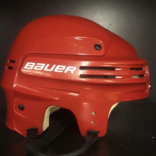 Red Used Large Bauer 4500 Pro Stock Helmet