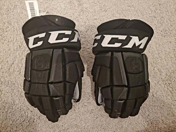 Black New Senior CCM U+ Crazy Light Gloves 14" Pro Stock - G2F