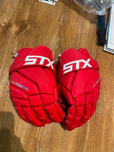 Red New Player STX Surgeon 400 13" Lacrosse Gloves