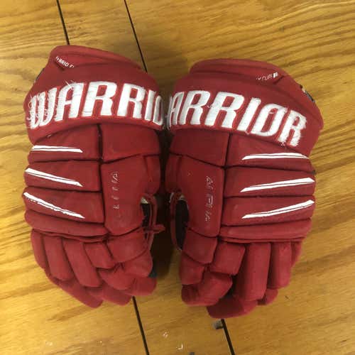 Red Used Warrior Alpha QX Pro 13" Pro Stock Gloves