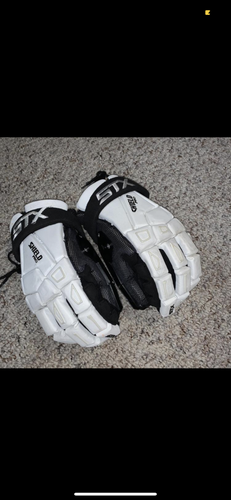 White Used STX Shield Pro Goalie Gloves 13"