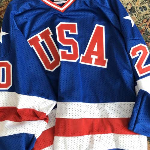 Bob Suter Autographed 1980 Olympic GOLD Metal Winning USA Hockey Jersey
