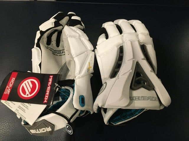 White New Maverik Rome Lacrosse Gloves 13"