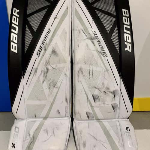 White Used 33" Bauer Supreme S150 Goalie Leg Pads