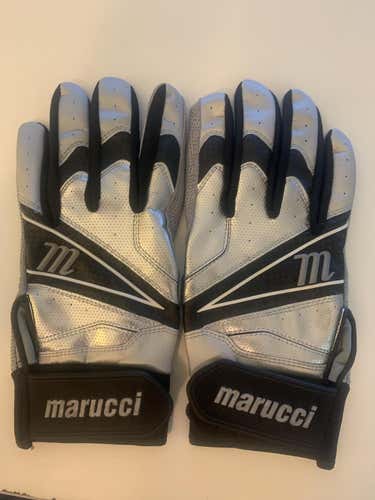 Silver Used Small Marucci Batting Gloves